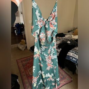 Floral Green Maxi Dress
